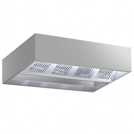 Hota inox cubica centrala cu filtre 4000x2200x500 mm