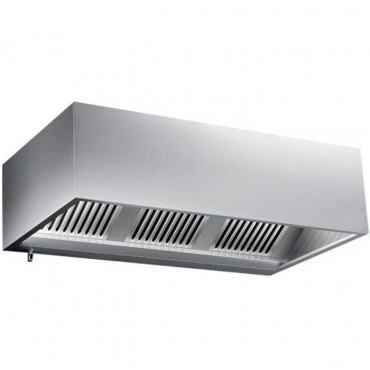 Hota inox cubica de perete cu filtre si inductie 3000x900x500 mm