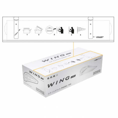 Perdea de aer Wing II W200 EC cu agent termic, 17-47kw, 4400m3/h, 200cm - VTS